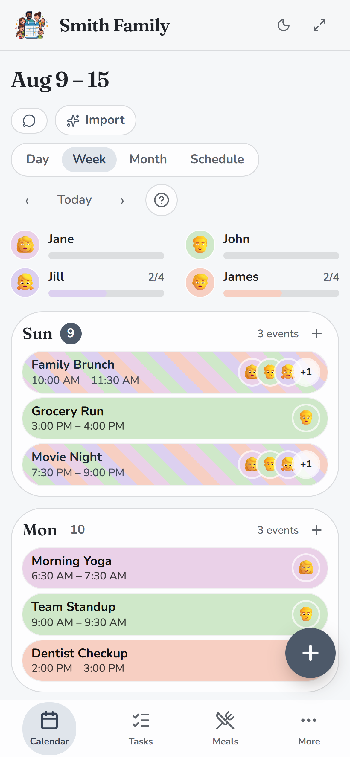 Family Harmony running on a phone